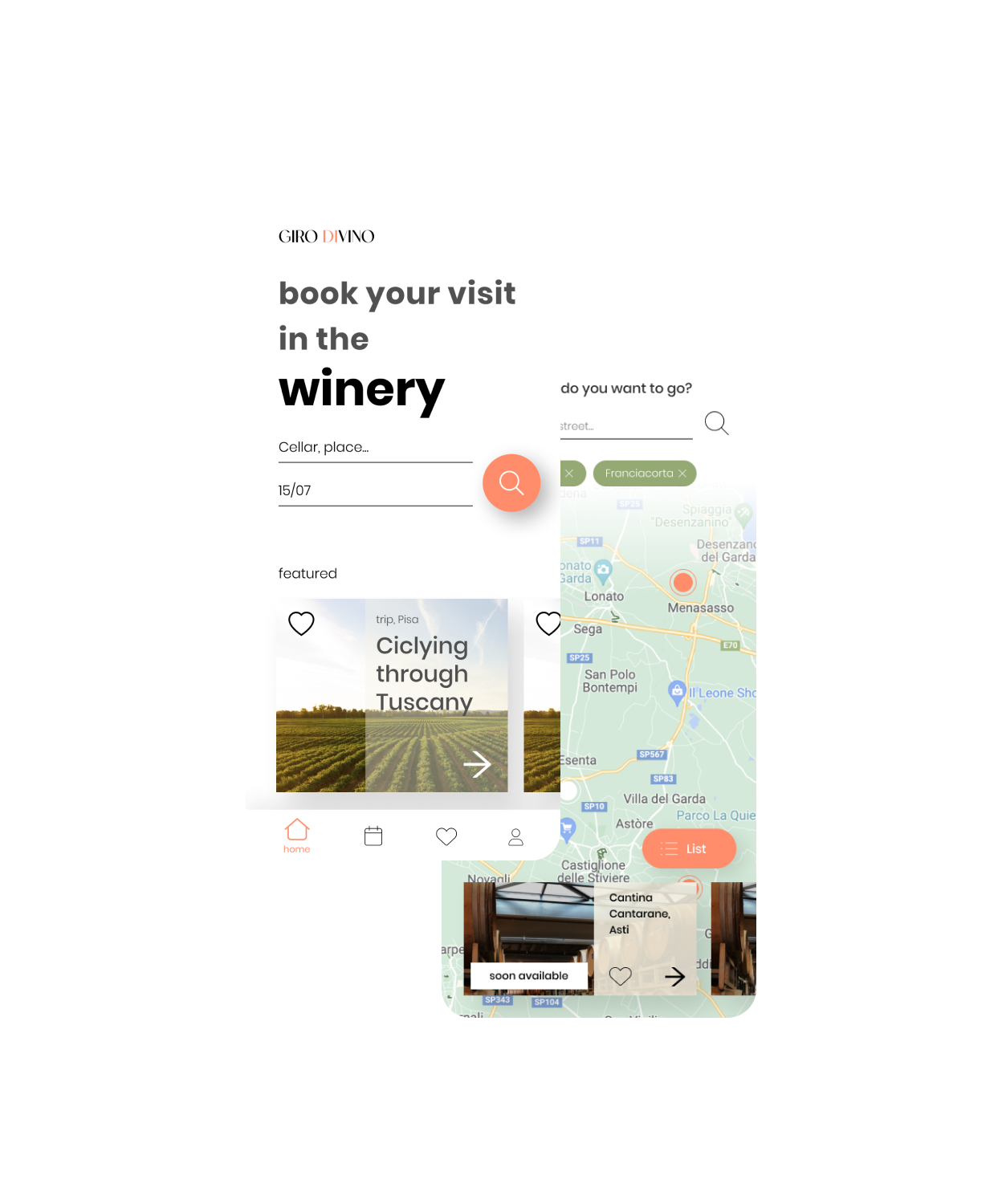 App to book winery visits Giro DiVino